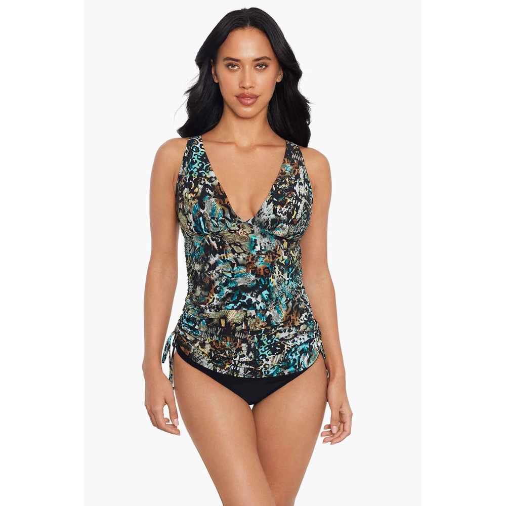 Magicsuit Dani Tankini Top Posh Mosh Animal Print Multi 6018281 Size 12 NEW